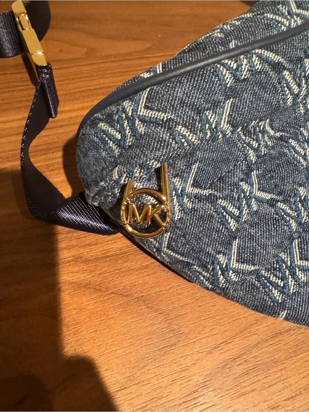 Michael Kors Blue Denim MK Monogram Belt Bag - Picture 4 of 4